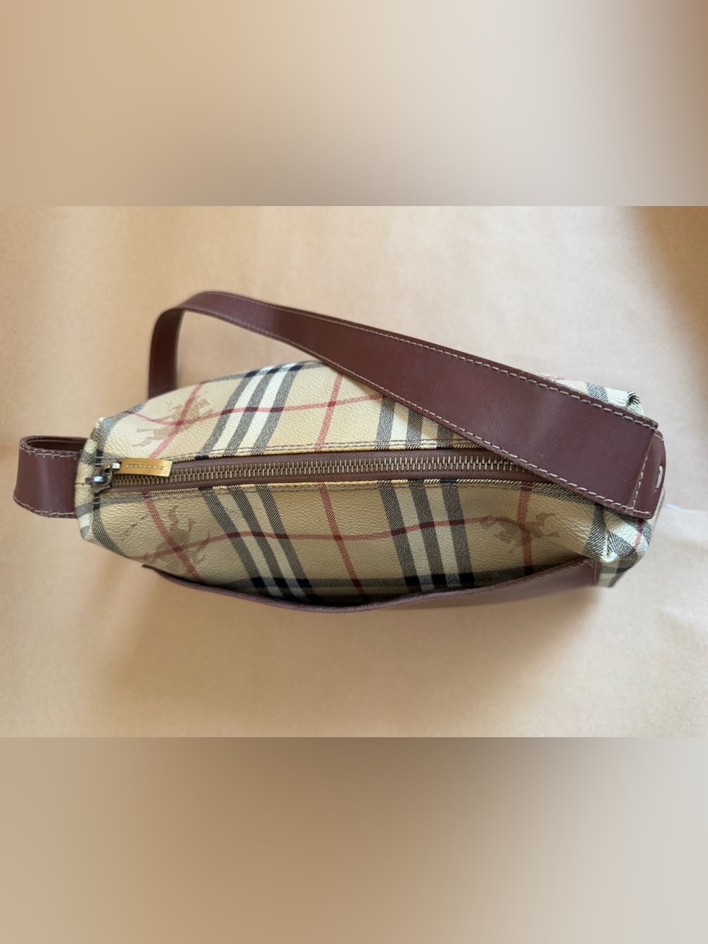 Burberry Beige/Brown Front Pocket Shoulder Bag - Picture 4 of 14